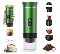 VHV Cafetière Portable 3 en 1,Rechargeable Cafetière Portable de Voyage,12V Expresso Machine a Cafe pour Capsule,Café Moulu,pour Camping,Voyage,Bureau,Voiture,Maison (Vert)