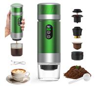 VHV Machine à Cafe Portable,3 En 1 Cafetière à Expresso Chauffage Électrique,12V Expresso Cafetière Rechargeable,Pour Bureau,Voyage, Maison,Compatible avec les Capsules Espresso et Café Moulu