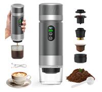 VHV Machine à Cafe Portable,3 En 1 Cafetière à Expresso Chauffage Électrique,12V Expresso Cafetière Rechargeable,Pour Bureau,Voyage, Maison,Compatible avec les Capsules Espresso et Café Moulu