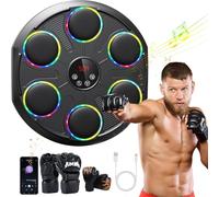 VHV Machine de Boxe Musicale, Grand Modèle Mural Professionnel Entraîneur de Boxe avec Électronique LED Coloré et Bluetooth,12 Vitesses et Mode, pour Enfants et Adultes,Usage Familial ou Gym (A+B)