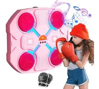 VHV Machine de Boxe Musicale, Machine De Boxe Musicale Enfant, 2024 Nouvelle Machine de Boxe Murale Intelligente avec Gants, Smart Bluetooth Music Boxeur électronique, pour Le Gym et la Maison (Rose)
