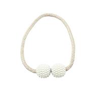vhVHJry Embrasse pour Rideaux 1/2 pièces Pince à Rideau magnétique en Perles, Supports de Rideaux Pinces Boucle d'arrimage, Accessoires décoration Embrasse Rideau(Beige,2PCS)