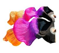 vhVHJry Fan De Danse Accessoires de compétition Pratique Danse du Ventre dégradé, Accessoire Costume Spectacle sur scène Fluide Extra Long 2 pièces éVentail De Danse(As picture10,L-180x90cm)