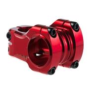 vhVHJry Potence VTT Tige de VTT Courte, Longueur 35mm, Pince Guidon 0 degré 31.8mm, Pivot 1-1/8 for pièces vélo Montagne DH Enduro Potence Velo(Red)