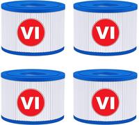 VI Filtre pour Spa,VI Filtre Cartouche Piscine Filtrantes,Cartouche VI Filtrante- Compatible avec Bestway 58323E,Compatible avec Coleman Saluspa 90427E,Compatible avec Lay-Z-Spa (4PCS)