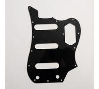 VI Pickguard pour guitare basse - Compatible avec les modèles Fender VI style basse, plaque anti-rayures multicolore avec vis de montage pour personnalisation et protection (noir)