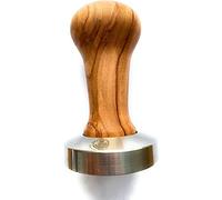 VIA CREMA Professional Coffee Tamper 54mm [Poignée en bois] Machines à café expresso Made in Italy by Motta (54 mm, Bois d'olivier)