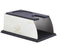 VIA CREMA Station de tassage de café, base de tassage noire en acier inoxydable et silicone [pour toutes les tailles de tasses] Station de tassage de café
