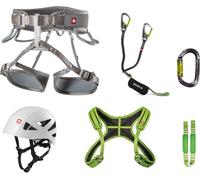 Via Ferrata Twist+Chest Shard Set, XS-M, Gris Argent / Vert - Ocun