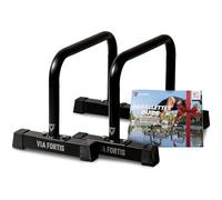 VIA FORTIS - Barres Parallettes Premium - Acier Ultra-Résistant et léger - Facile à Transporter - Musculation au Poids du Corps - Tous Niveaux - Taille L