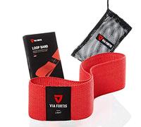 VIA FORTIS® Booty Band - Bande à Boucles en Tissu [antidérapante et indéchirable] - Bande de Remise en Forme/Gymnastique en Ensemble ou Individuellement (2 - Lumière (Rouge))