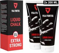 VIA FORTIS - Liquid Chalk, Magnésie Liquide pour Une Adhérence Maximale Pendant Le Sport - Séchage Rapide, Rendement Extrême et Longue Durée - pour l'escalade de Bloc, l'escalade - 2 x 200ml