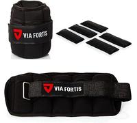 VIA FORTIS Poids pour les chevilles et les poignets [Lot de 2] - Poids pour chevilles réglables individuellement - 5 sacs de musculation inclus.