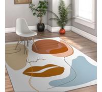 Via Vela Aesthetic Design 90x180cm Tapis for Salon Chambre Moderne Machine Lavable carpette Boheme Descente de lit Soft Bas Poil Floor Abstrait Face Motif with antiderapant Backing Entree