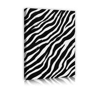 Via Vela Art mural en toile rayée zébrée Traits de pinceau noir et blanc Imprimés d’illustrations Affiches Peinture murale pour la décoration du salon 75x100cm