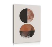 Via Vela Art mural minimaliste sur toile Abstract orange Mémétrie du café Affiche circulaire géométrique Illustration aquarelle Imprimé pour décoration de bureau 30x40cm