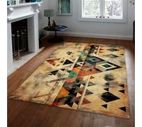 Via Vela Boheme Ethnic 90x150cm Tapis for Salon Chambre Retro carpette Machine Lavable Soft Descente de lit Abstrait Symbolic Patterns Floor Aztec Art with antiderapant Backing Salle a Manger