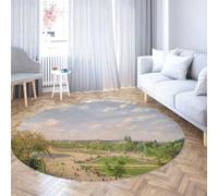 Via Vela Célèbre Style de Peinture Grand Tapis Rond 180cm Le Jardin des Tuileries Un Matin de Printemps Tapis Circulaire Lavable antidérapant pour mudroom Home