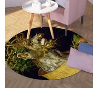 Via Vela Célèbre Style de Peinture Grand Tapis Rond antidérapant Lavable 120cm allégorie de l’Hiver imprimé Tapis Circulaire antidérapant pour Salle d’étude Salle à Manger
