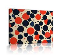 Via Vela Cercles abstraits Toile Art mural Rouge noir et beige Formes géométriques Affiches encadrées modernes Fresques pour salon Décoration de bureau 70x90cm