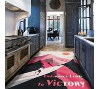 Via Vela Citation Tapis 90x180cm de Victoire Inspirants carpette antidérapants du Paysage des Montagnes Roses Descente lit Anti Taches Lavable Bureau à Poil Bas Fin décoration intérieure pour