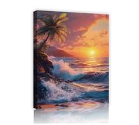 Via Vela Coucher de soleil tropical paysage océanique toile murale plage pittoresque estampes d’œuvres d’art affiches nature côtières peintures pour la buanderie décoration de buanderie 80x100cm