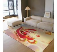 Via Vela Design esthétique Tapis Lavable en Machine 90x180cm Mignon Père Noël traîneau imprimé Tapis Facile d’Entretien sans Perte 90x180cm pour l’entrée du Bureau de Salle à Manger