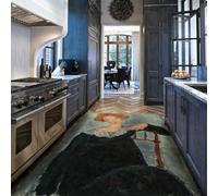 Via Vela Expressionniste Tapis 180x300cm Fille Motif Portrait Machine à carpette du Salon Descente de lit Lavable Chambre résistants aux Taches bébé Grande au Sol Pliante Vintage Souple