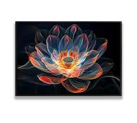 Via Vela Floral abstrait toile murale art moderne rêveur translucide floraison lotus peinture grandes œuvres d’art impressions pour salon chambre à coucher Décor intérieure 80x120cm avec cadre noir