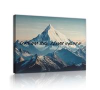 Via Vela Illustration murale inspirante en toile de montagne Rêve Grande ascension Plus haute Paysage naturel Pic enneigé Gravure encadrée pour la décoration du salon 40x60cm