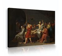 Via Vela La mort de Socrate Tableaux sur toile encadrés Photos Peintures célèbres réplique œuvre d’art art mural pour chambre à coucher bureau à domicile décor 30x45cm Cadre intérieur