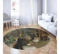 Via Vela La répétition du Ballet sur scène Motif Tapis Ronds 80cm Dos antidérapant Lavable Jeté à Poils Ras Cercle Tapis pour Chambre d’Amis Chevet