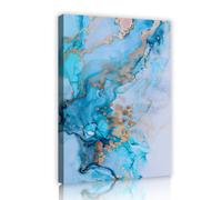 Via Vela Moderne Bleu Canard Toile Peinture Abstrait Turquoise Bleu Océan Vague Imagerie Grand Art Murale pour Chambre Salon Hôtel Spa Chambre Invité Gallery Wrapped Maison Mur Décor 30x45cm