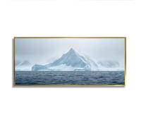 Via Vela mystère iceberg océan mural toile art mural hiver paysage images œuvres d’art impressions grandes affiches peinture pour salle de classe porche décor 60x145cm avec cadre doré