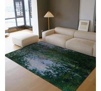 Via Vela Nymphéas Claude Monet Tapis Salle à Manger 80x150cm impressionniste français Vert étang ruisseau Tapis Grand antidérapant avec carpette Douce Salon Chambre