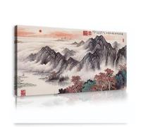 Via Vela Paysage chinois toile art mural paysage de montagne images œuvres d’art impressions lever du soleil et mer de nuages affiches peinture pour décor de bureau 60x120cm cadre intérieur