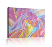 Via Vela Peinture murale en toile à texture fluide colorée Reflets abstraits en ondes Affiches murales géométriques pour la décoration de la chambre du bureau 75x100cm