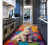 Via Vela Pop Art 90x150cm - Lavable Tapis Animal Large Soft carpette for Salon Colorful Cute Alpaca Pattern Descente de lit Chambre Salle a Manger Retro antiderapant Thin Classic