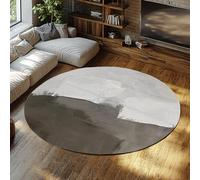 Via Vela Style Abstrait Grand Tapis Rond 100cm Gris antidérapant intérieur Lavable à Poils Ras Mince jeté Cercle Tapis pour vestiaire Appartement Maison pépinière