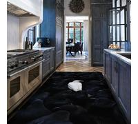 Via Vela Tapis 120x180cm Gothiques Art Unique carpette de Corbeau Blanc Salon Descente lit Noir Moderne sous la Chaise antidérapant Lavable Poil Bas Fin et Pliable Grande Chambre d Amis Salle Jeux