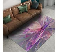 Via Vela Tapis 120x180cm Modernes Abstrait Rose Lilas Rêve Fleur antidérapante Machine à Manger carpette lavables Salle d étude Descente de lit Bureau Fin Pliable Large Poils Bas esthétique