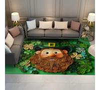 Via Vela Tapis 160x200cm de la Saint Patrick Feuille Lucky Green Salon carpette Descente lit antidérapants Chambre à Poils Bas Salle d étude au Sol Décoration esthétique Irlandaise Origami 3D Art