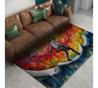 Via Vela Tapis 160x200cm graphfiti 3D Art pour Salon Esthétique de Rue carpette antidérapants Descente lit lavables Pop Grand Danseuse Silhouette résistant aux Taches Chambre Design créatif