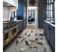 Via Vela Tapis 160x200cm Modernes carpette imprimés en marbre Descente de lit Salon Citations inspirantes sous la Table à Machine Lavable Sol antidérapant Faible Poil Fin Pliable Cuisine