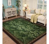 Via Vela Tapis 160x230cm à Motif Feuille Nature pour Salon carpette de Style Ethnique bohème Descente lit Feuillage Vert léger Pliable résistant aux Taches antidérapant Fin Lavable la Machine Grand