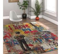 Via Vela Tapis 180x240cm urbains carpette Bohèmes antidérapants Descente de lit lavables antitaches Graffiti pour Salle Jeux Street à Poil Bas Doux décoration intérieure Pop Art Moderne Citation
