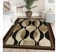 Via Vela Tapis 180x240cm Vintage carpette Rouges lavables en Feuilles botaniques pour Salon antidérapants Fins Mignons Marguerites imprimés au Sol Descente de lit Ultra Doux la Chambre et Salle à