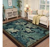 Via Vela Tapis 180x300cm de Style William Morris lavables à la Machine carpette antidérapant du Salon Grosses Feuilles d Acanthus Poil Basse Descente lit Fins résistants aux Taches pour Chambre