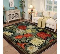 Via Vela Tapis 180x300cm Fleuri Vintage carpette esthétiques Art Nouveau pour Chambre Descente de lit Traditionnels orientaux résistants aux Taches lavables nurserie à Motifs chrysanthème la