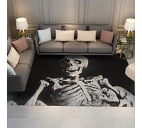 Via Vela Tapis 180x300cm Gothiques Salon Squelette crâne carpette Faible Poil Descente de lit Anti Taches antidérapant Chambre Fin Pliable Grands Graphiques décor Salle à Manger Décoration